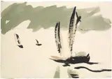 Dschunken in China by Emil Nolde, Aquarell und schwarze Tusche in Pinsel auf Japanpapier Herbst 1913 lattgrösse, sold Jun 2017