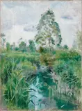 Ferdinand Hodler, Bachlandschaft, 1890, Öl auf Leinwand Um