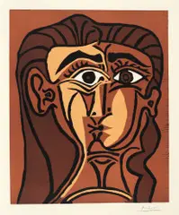 Pablo Picasso, Portrait de Jacqueline de face. II, 1962, Farbiger Linolschnitt 15. Januar
