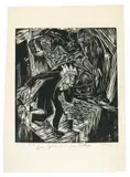 Davids Klage um Absalom by Ernst Ludwig Kirchner, 1918, Blatt 7 der Folge «Absalom» Holzschnitt, sold Jun 2017