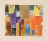 Grünes X links oben by Paul Klee, Aquarell auf dünnem Fabriano «gebürstet», vom Künstler auf Unterlagekarton aufgezogen, auf dem Unterlagekarton mit Absch, sold Jun 2017