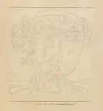 Bildnis einer reizvoll Trauernden by Paul Klee, Bleistift auf Briefpapier, vom Künstler auf Unterlagekarton aufgezogen, auf dem Unterlagekarton oben und unten mit Absch, sold Jun 2017
