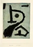 Paul Klee, Mit Bart, Kleister und Ölfarbe auf Bütten, vom Künstler auf Unterlagekarton aufgezogen. Auf dem Unterlagekarton unten mit Abschlussstrich und darunter in Feder in Tusche mit der Werknummer «1939 J K 6 « und dem Titel «mit Bart» 1939 – Werknummer 1939 J K 6 (19