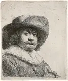 Rembrandt Harmensz van Rijn, Mann mit breitkrempigem Hut