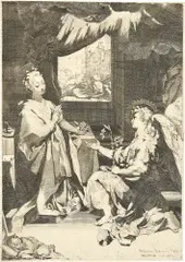 Federico Barocci, Verkündigung, 1560, Kupferstich Um