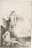 Zwei männliche Akte by Rembrandt Harmensz van Rijn, 1646, Radierung Um, sold Jun 2017