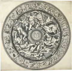 Philippe Thomassin, Kampf der Meergötter um geraubte Frauen, 1600, Kupferstich Um