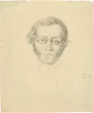 Ferdinand Georg Waldmüller, Kopf des Geigers und Komponisten Franz (François) Schubert