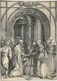 Die Verlobung Mariens by Albrecht Durer, 1504, Blatt 7 der Folge «Das Marienleben» Holzschnitt Um, sold Jun 2017