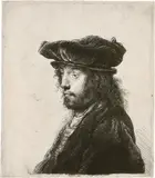Der vierte Orientalenkopf by Rembrandt Harmensz van Rijn, 1635, Radierung Um, sold Jun 2017