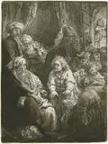 Joseph seine Träume erzählend by Rembrandt Harmensz van Rijn, 1638, Radierung, sold Jun 2017