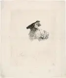 Greis, die linke Hand zum Barett führend by Rembrandt Harmensz van Rijn, 1639, Radierung, mit der kalten Nadel überarbeitet Um, sold Jun 2017