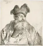Rembrandt Harmensz van Rijn, Greis mit gespaltener Pelzmütze