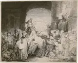 Der Triumph des Mordechai by Rembrandt Harmensz van Rijn, 1641, Radierung, mit der kalten Nadel überarbeitet Um, sold Jun 2017