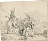 Die Taufe des Kämmerers by Rembrandt Harmensz van Rijn, 1641, Radierung, mit der kalten Nadel leicht überarbeitet, sold Jun 2017
