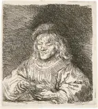 Der Kartenspieler by Rembrandt Harmensz van Rijn, 1641, Radierung, sold Jun 2017