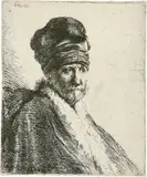 Rembrandt Harmensz van Rijn, Mann mit turbanartiger Mütze und Schnurrbart – Vielleicht Rembrandts Vater