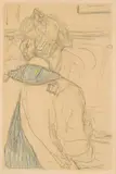 Cuno Amiet, Rückenansicht eines Mädchens, 1906, Bleistift und Blaustift