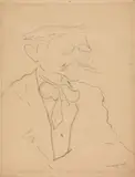Albert Marquet, Portrait d’homme aux lunettes (recto/verso), Kohlezeichnung auf Papier