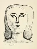 Tête de jeune fille by Pablo Picasso, Lithographie, sold Jun 2017