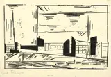 Lyonel Feininger, Vorstadt. I, 1924, Holzschnitt