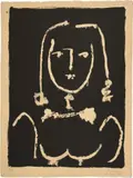 Buste blanc sur noir by Pablo Picasso, Lithographie, sold Jun 2017