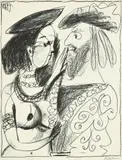 Seigneur et fille by Pablo Picasso, Lithographie, sold Jun 2017