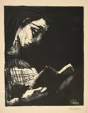 Jacqueline lisant by Pablo Picasso, 1957, Lithograph on wove paper (watermarked "Arches"), sold Jun 2017