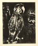 Marc Chagall, Les Fables de la Fontaine, Blatt 4, 16, 33, 42, 49, 56, 59, 75, 78, 82, 87, 89, 94 und 96 der Folge 14 Radierungen. Je