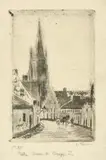 Camille Pissarro, Saint-Thomas (Antilles) 1830–1903 Paris, Notre Dame de Bruges Radierung