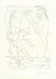 Pablo Picasso, Sculpteur, modèle, sculpture et poisson rouge, Blatt 44 der «Suite Vollard» Radierung
