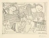 Pablo Picasso, Françoise, Claude, Paloma: La Lecture et les jeux. I, Radierung