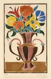 André Derain, Bouquet de fleurs dans un vase, Around 1945-1948, Colour woodcut