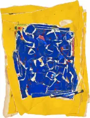 Untitled 1961 by Sam Francis, Aquarell und Deckfarben, zerrissen und zu einer Collage geformt, sold Jun 2017