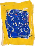 Sam Francis, Untitled 1961, Aquarell und Deckfarben, zerrissen und zu einer Collage geformt