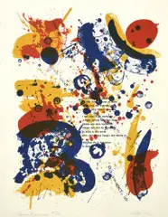 Water Buffalo by Sam Francis, 1964, Farbige Lithographie, sold Jun 2017