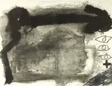 Antoni Tàpies, Variation sur un thème musical 19, 1160, Farbige Lithographie mit Prägedruck