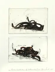 Random Combination of Indetermined Lines by Bernar Venet, 1995, Kohle, Tusche, Bleistift, Gouache, Collage, sold Jun 2017