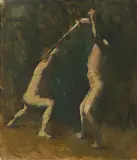 The Fencers by Zohar Fraiman, Ohne Jahr, Öl auf Leinwand, sold Nov 2020