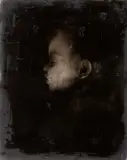Robert Fundis, Claudia I, 2012, Kohle, Bleistift, Tinte, Schellack und Putz auf Holz