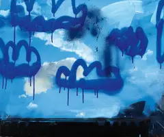 "Für Wolle" by Martin Galle, 2007, Öl und Sprühlack auf Leinwand, sold Oct 2020