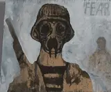 Marc Gröszer, "Fear", 2010, Tusche auf Sperrholz