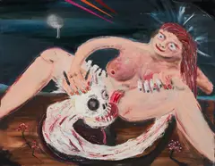 Philip Grözinger, "An unexpected guest", 2012, Öl auf Leinwand