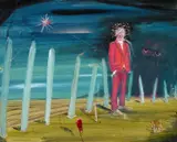 Philip Grözinger, "Hat jemand den Hai gesehen"?, 2010, Öl auf Leinwand
