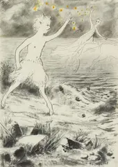 Ohne Titel by Tilo Baumgartel, 2009, Kohle, Tusche und Farbkreide auf Papier, sold Oct 2019