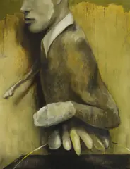 Benedikt Hipp, "Bewandlung (positives Modell N° II)", 2013, Öl auf Holz