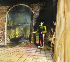 Julius Hofmann, "Einsames Zuhause", 2010, Acryl auf Leinwand