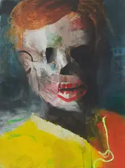 Julius Hofmann, "Affenschädel", 2010, Acryl auf Leinwand