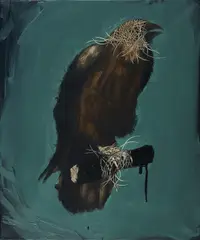"Kruk" (Krähe) by Michal Jankowski, 2008, Öl auf Leinwand, sold Oct 2020