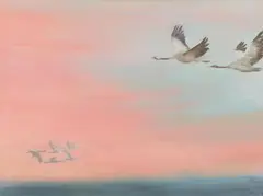 Friederike Jokisch, Kraniche II, 2011, Öl und Ölpastell auf Leinwand